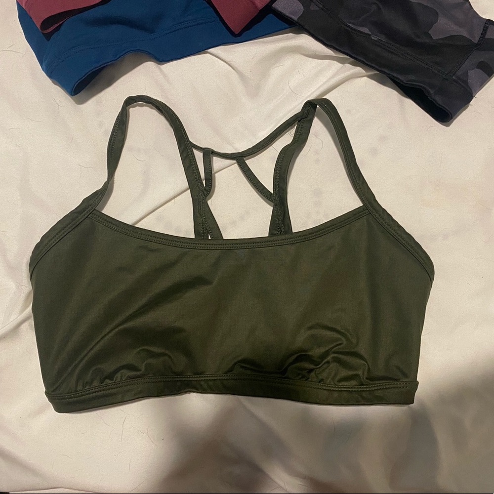 Army green sports bra